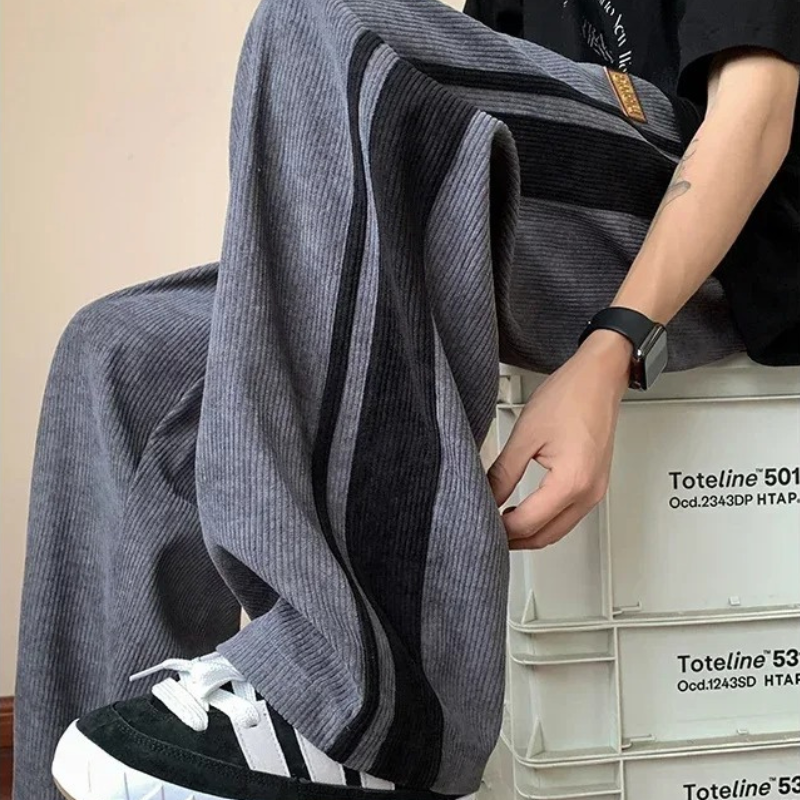 Pantalon de Jogging Homme Confortable en Velours Côtelé 1