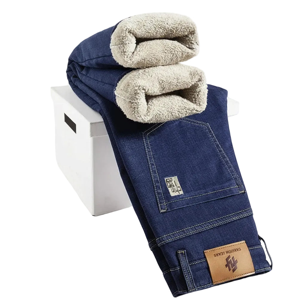 Pantalon droit pour homme en denim d'agneau 0