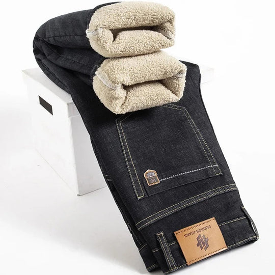 Pantalon droit pour homme en denim d'agneau 2