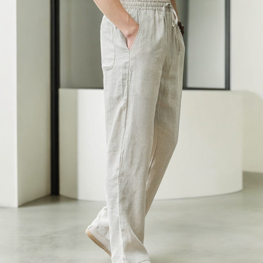 Pantalon en Lin pour Femme Style Décontracté 1