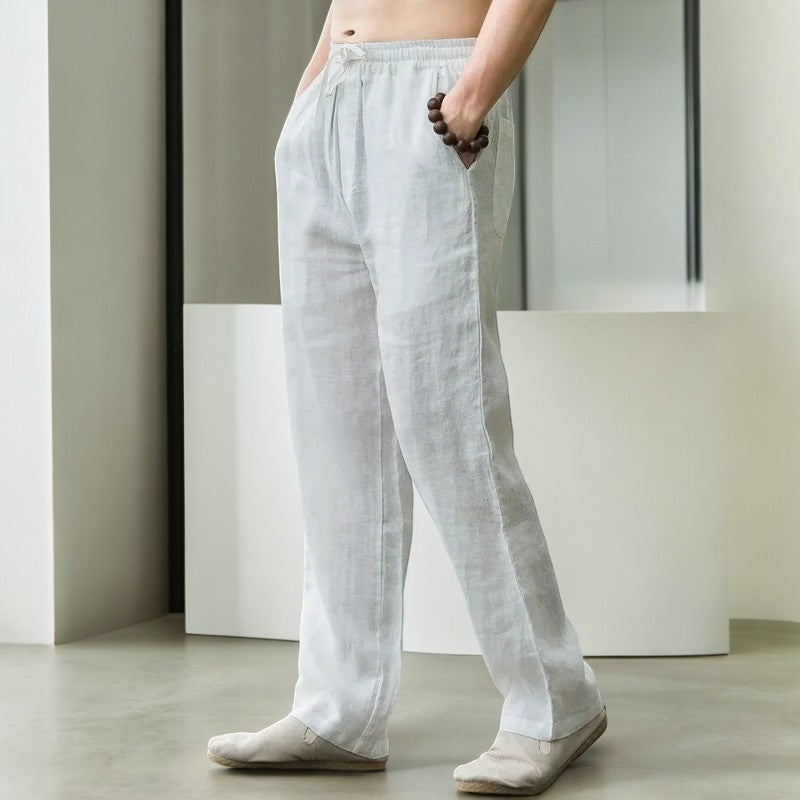 Pantalon en Lin pour Femme Style Décontracté 4