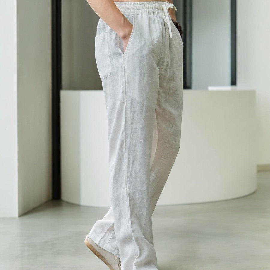 Pantalon en Lin pour Femme Style Décontracté 5