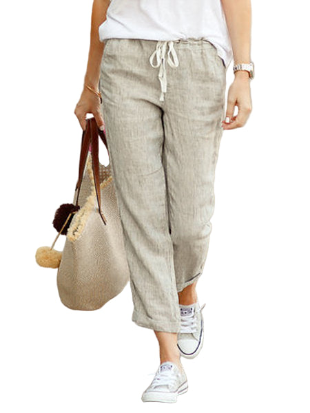 Pantalons Femmes Décontractés Taille Élastique 0