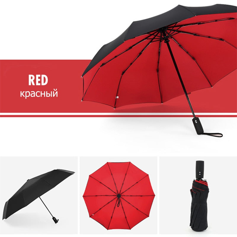 Parapluie Homme Pliant Solide Automatique Résistant aux Tempêtes 2