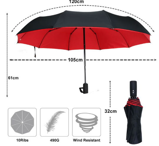 Parapluie Homme Pliant Solide Automatique Résistant aux Tempêtes 4