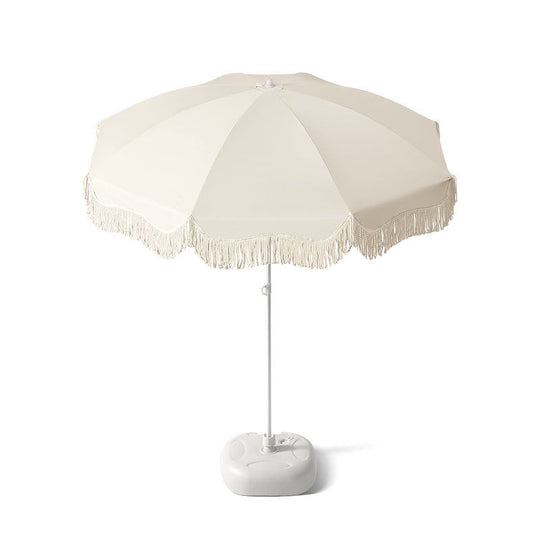 Parasol de jardin avec ourlet frangé pour extérieur 3
