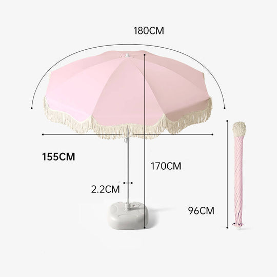 Parasol de jardin avec ourlet frangé pour extérieur 4