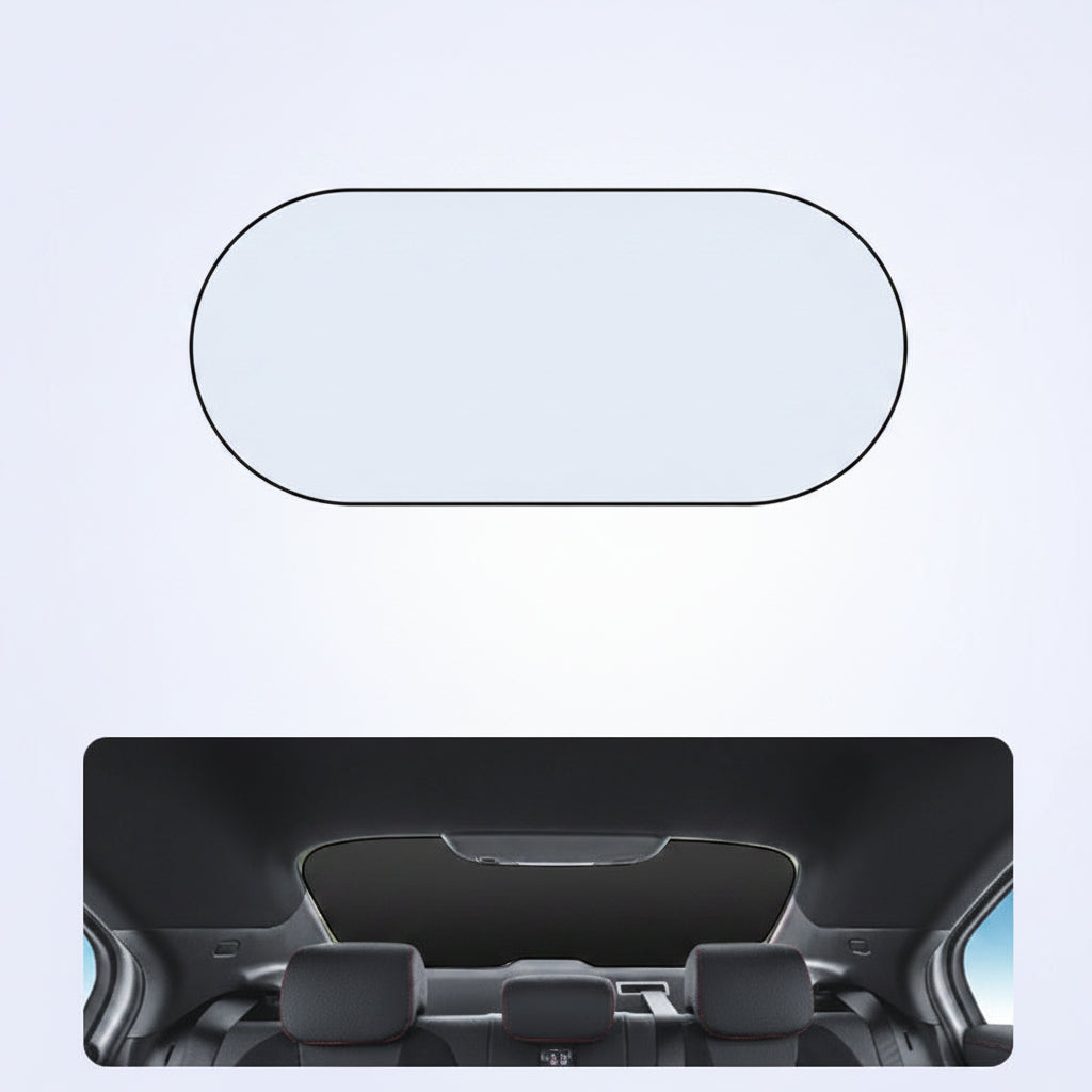 Pare-soleil pliable pour lunette arrière unisexe forme ovale 0