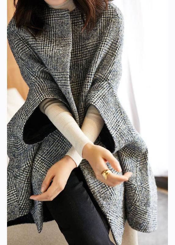 Parka d'Automne à Manches Trois-Quarts à Carreaux 0