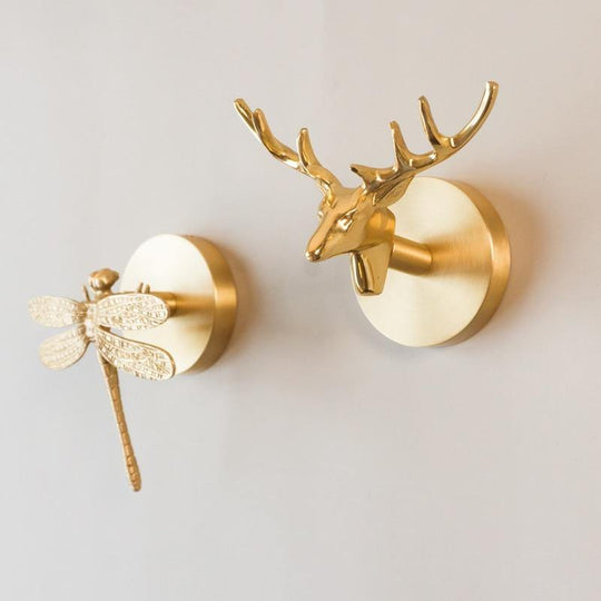 Patère Murale Animale Dorée pour Manteaux et Accessoires 3
