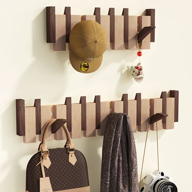 Patère Murale Design Piano Avec Crochets Pliants pour Vêtements et Accessoires 4