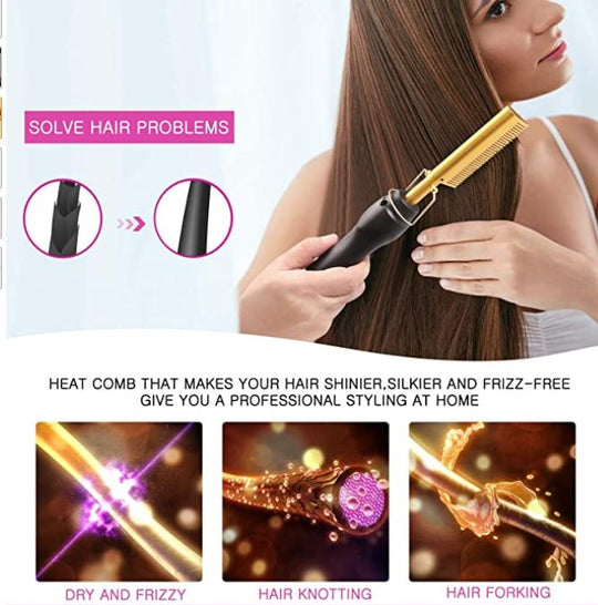 Peigne Chauffant Électrique pour Cheveux Lisses 3