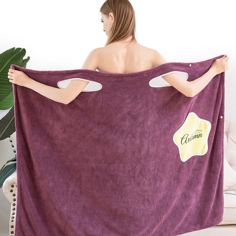 Peignoir Femme Col en V Léger avec Poches - Peignoir de Bain et Robe de Chambre Multi-Usages 1