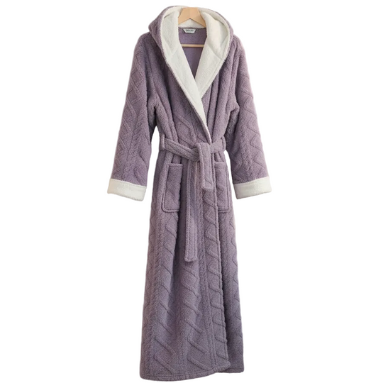 Peignoir Femme Long avec Capuche et Poches 0