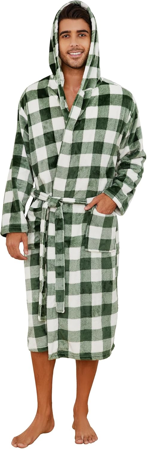 Peignoir Homme Long Confortable avec Poches et Ceinture Ajustable 11
