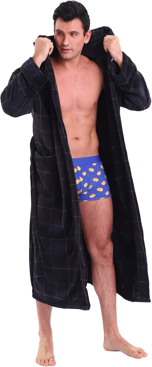 Peignoir Pour Homme à Capuche Confortable avec Poches Profondes 1