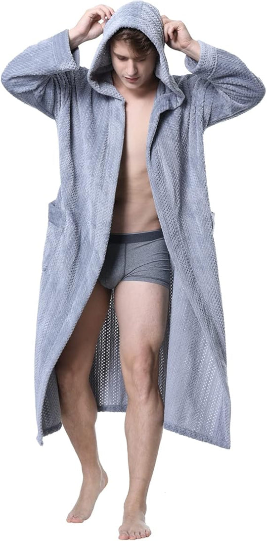 Peignoir Pour Homme à Capuche Confortable avec Poches Profondes 12