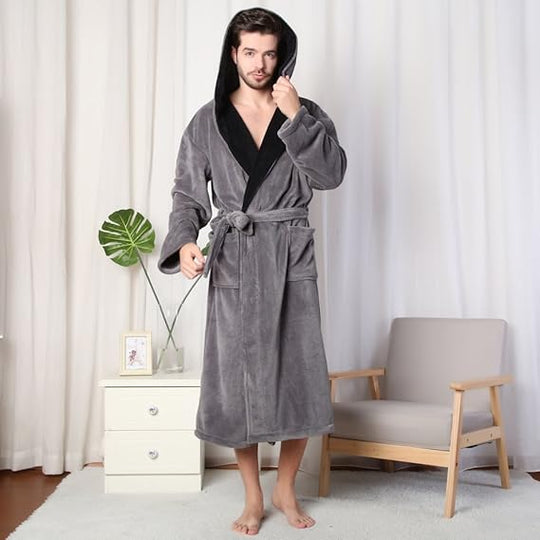 Peignoir Pour Homme à Capuche Confortable avec Poches Profondes 17