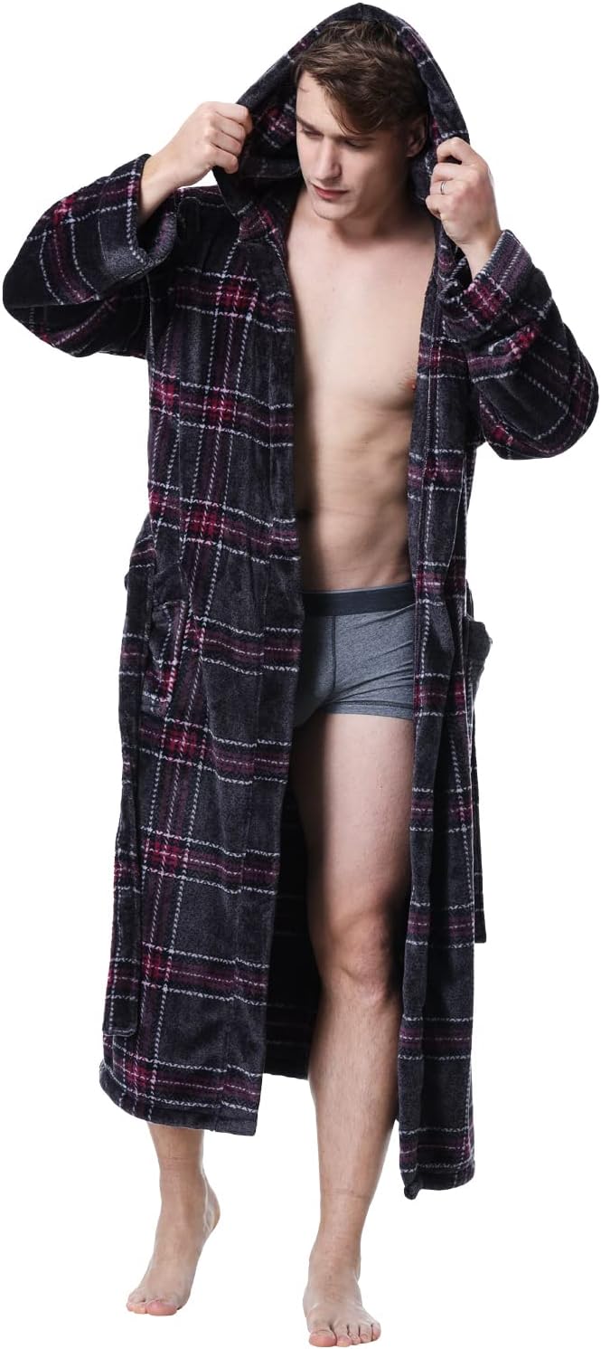 Peignoir Pour Homme à Capuche Confortable avec Poches Profondes 20