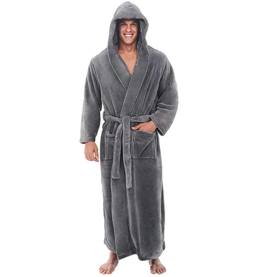 Peignoir Pour Hommes À Capuche Confortable Long 0