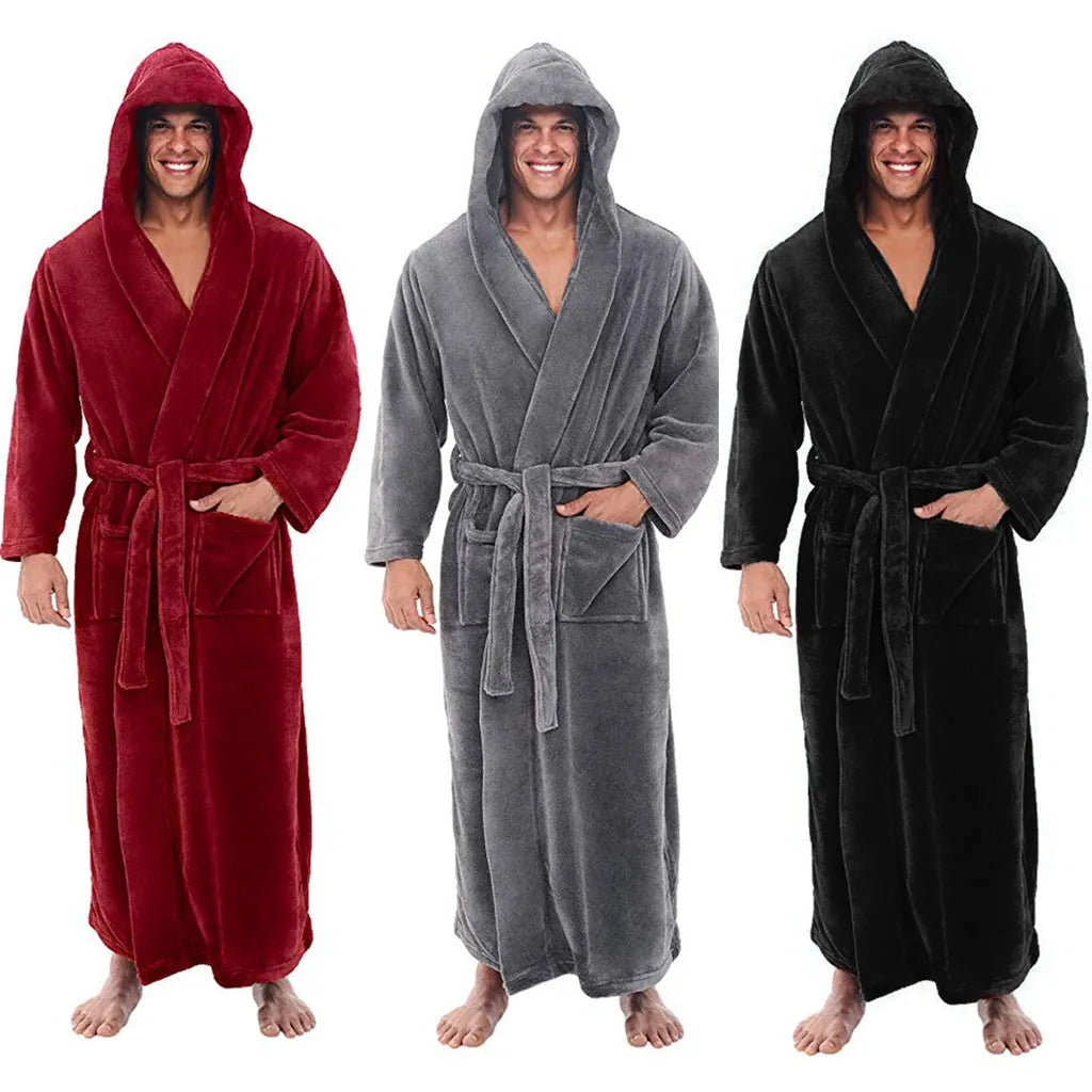 Peignoir Pour Hommes À Capuche Confortable Long 1
