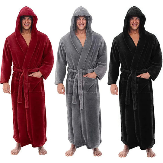 Peignoir Pour Hommes À Capuche Confortable Long 1