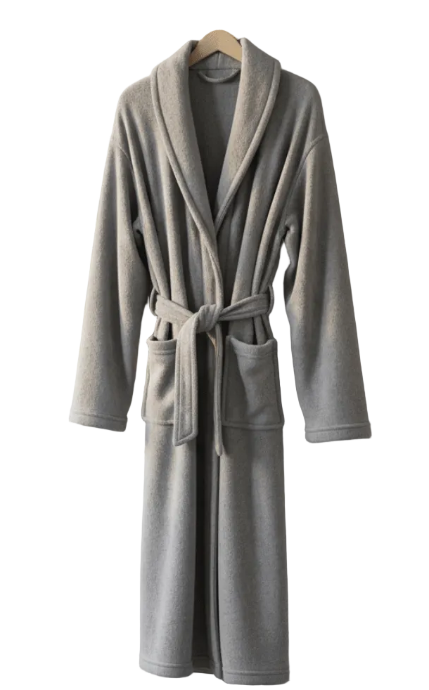 Peignoir d'Hiver pour Femme et Homme à Manches Longues avec Ceinture et Poches 0