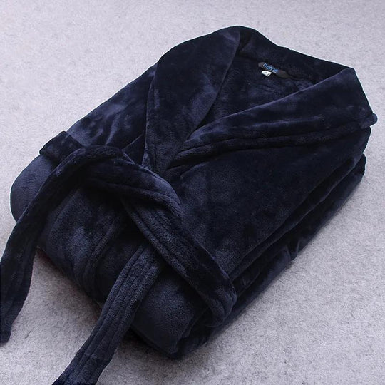 Peignoir d'Hiver pour Femme et Homme à Manches Longues avec Ceinture et Poches 5