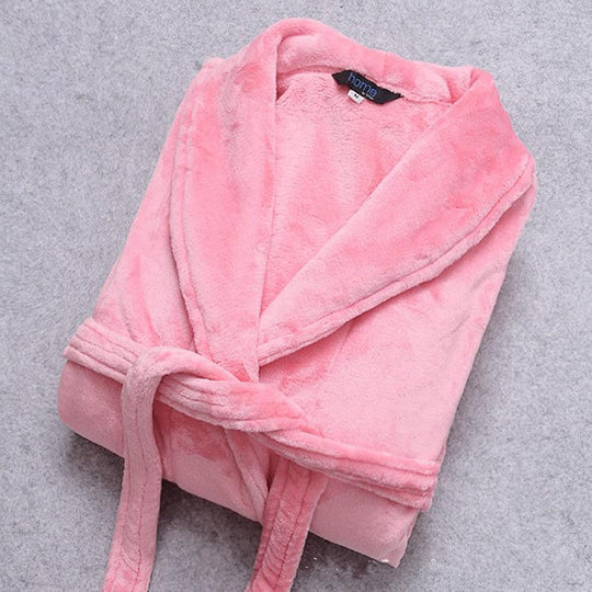 Peignoir d'Hiver pour Femme et Homme à Manches Longues avec Ceinture et Poches 9