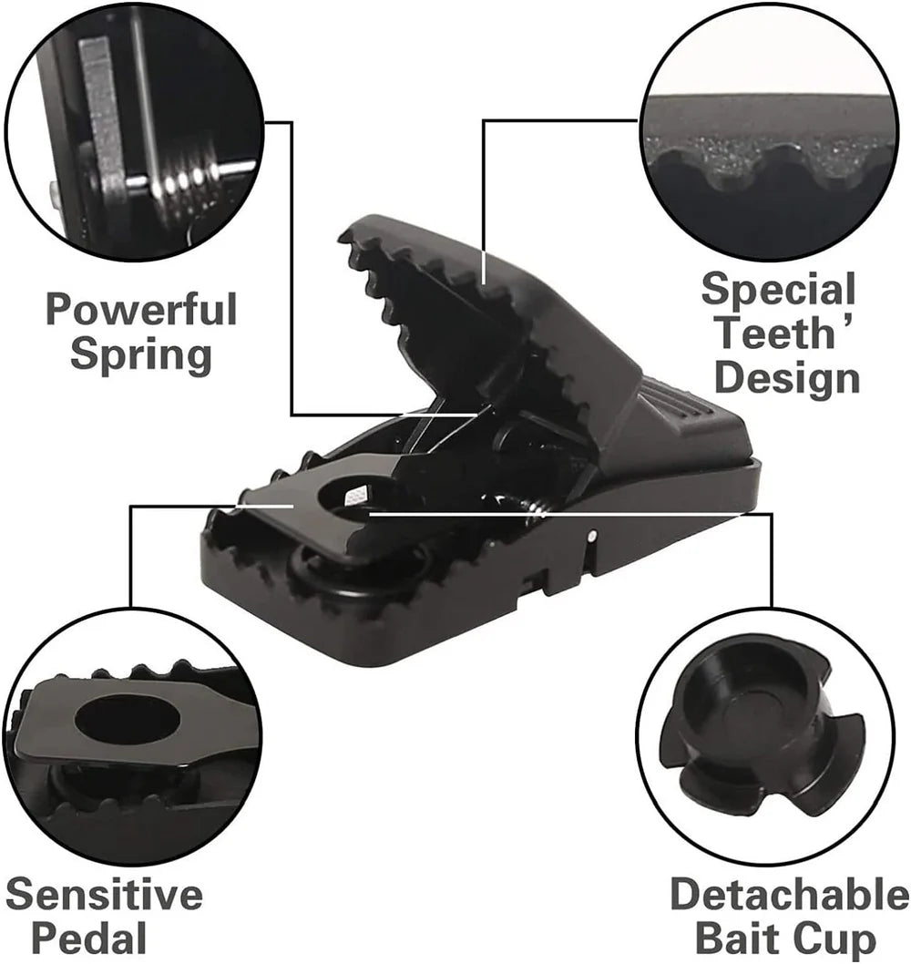 Piège à Souris Robuste pour Intérieur et Extérieur - Ensemble de 6 5