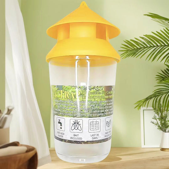 Piège à insectes extérieur réutilisable avec réservoir d'appât et auvent suspendu 2