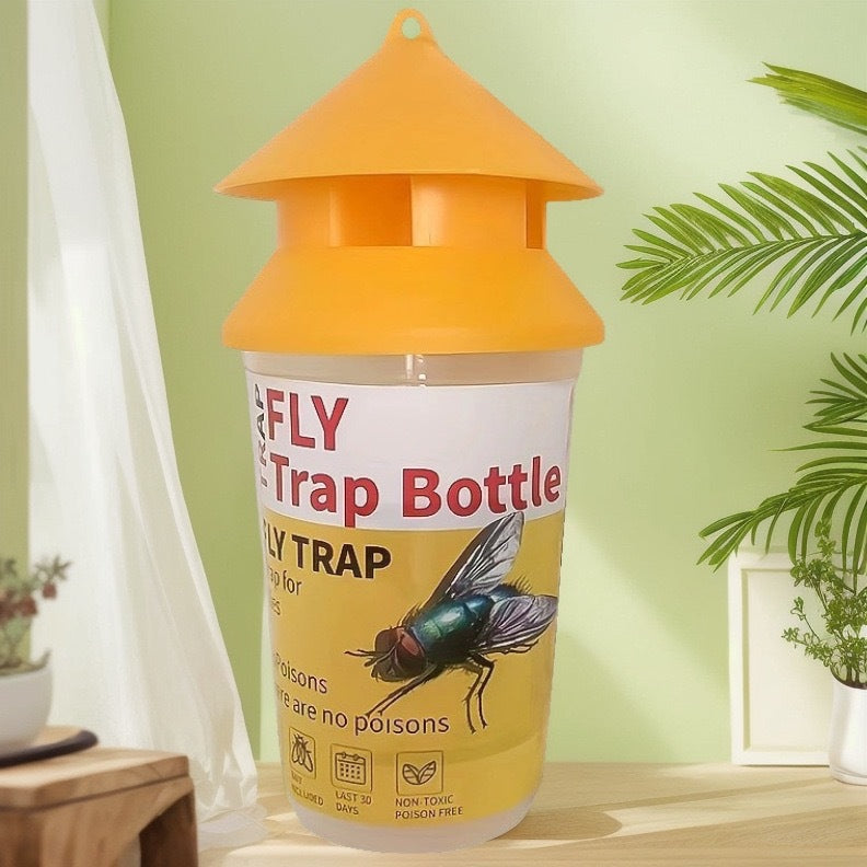 Piège à insectes extérieur réutilisable avec réservoir d'appât et auvent suspendu 8