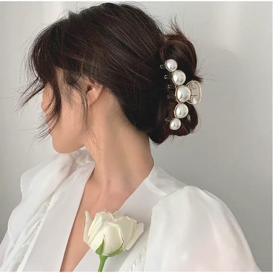 Pince à Cheveux Femme Chic en Perles - Lot de 4 Barrette Cheveux Sophistiquée 5