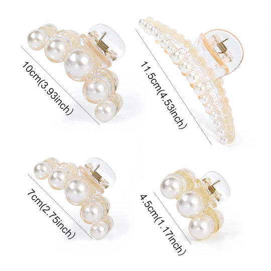 Pince à Cheveux Femme Chic en Perles - Lot de 4 Barrette Cheveux Sophistiquée 7