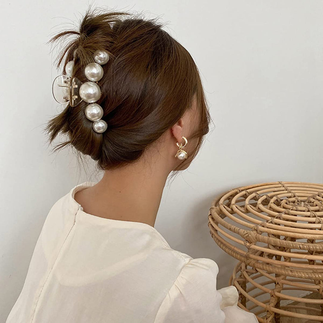 Pince à Cheveux Femme Chic en Perles - Lot de 4 Barrette Cheveux Sophistiquée 8