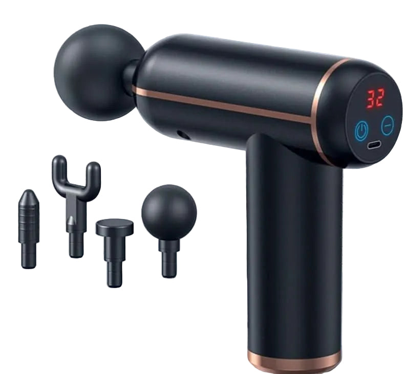 Pistolet de massage portable avec accessoires pour récupération musculaire 0