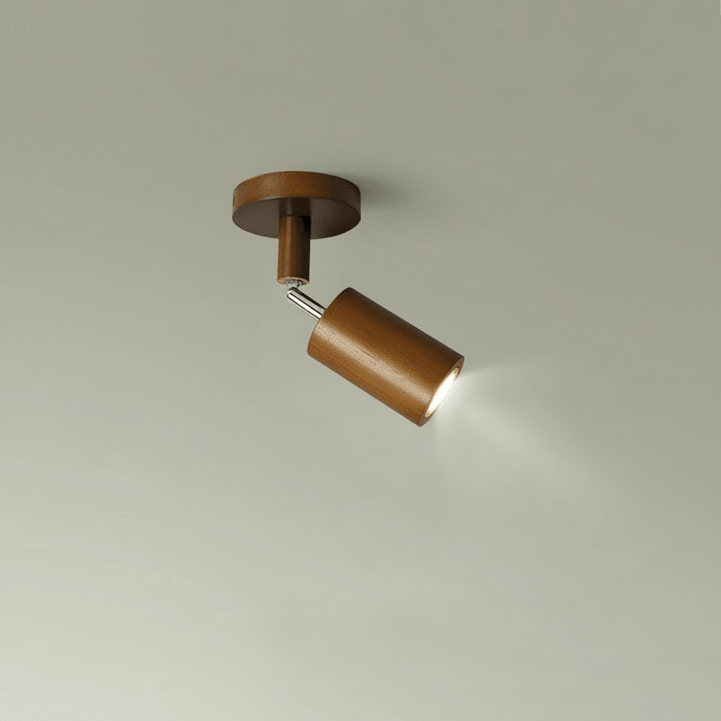 Plafonnier LED en Bois Minimaliste avec Lumière Réglable 12