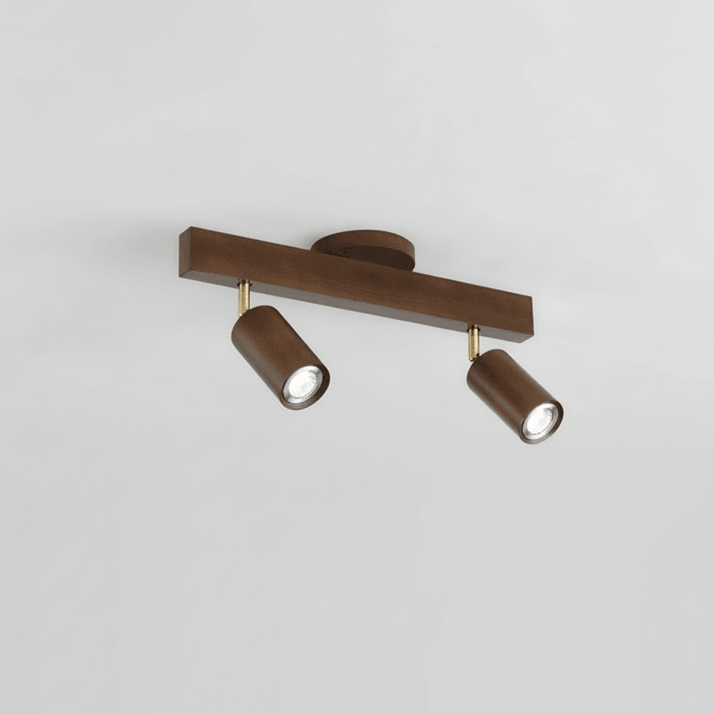 Plafonnier LED en Bois Minimaliste avec Lumière Réglable 16