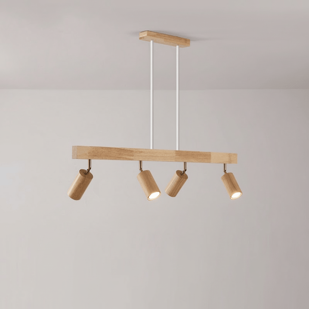 Plafonnier LED en Bois Minimaliste avec Lumière Réglable 19