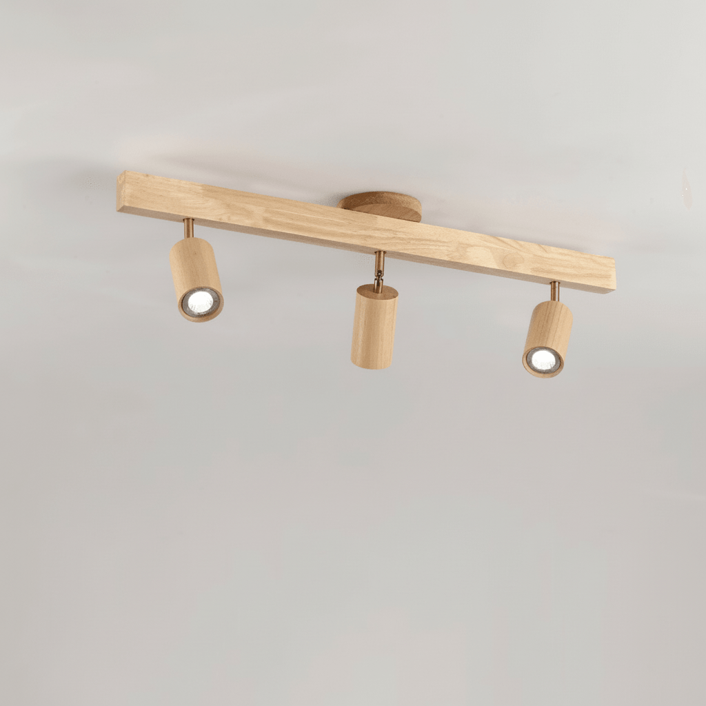 Plafonnier LED en Bois Minimaliste avec Lumière Réglable 20