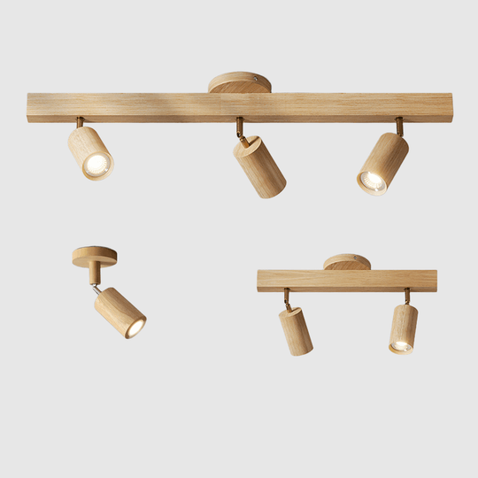 Plafonnier LED en Bois Minimaliste avec Lumière Réglable 3