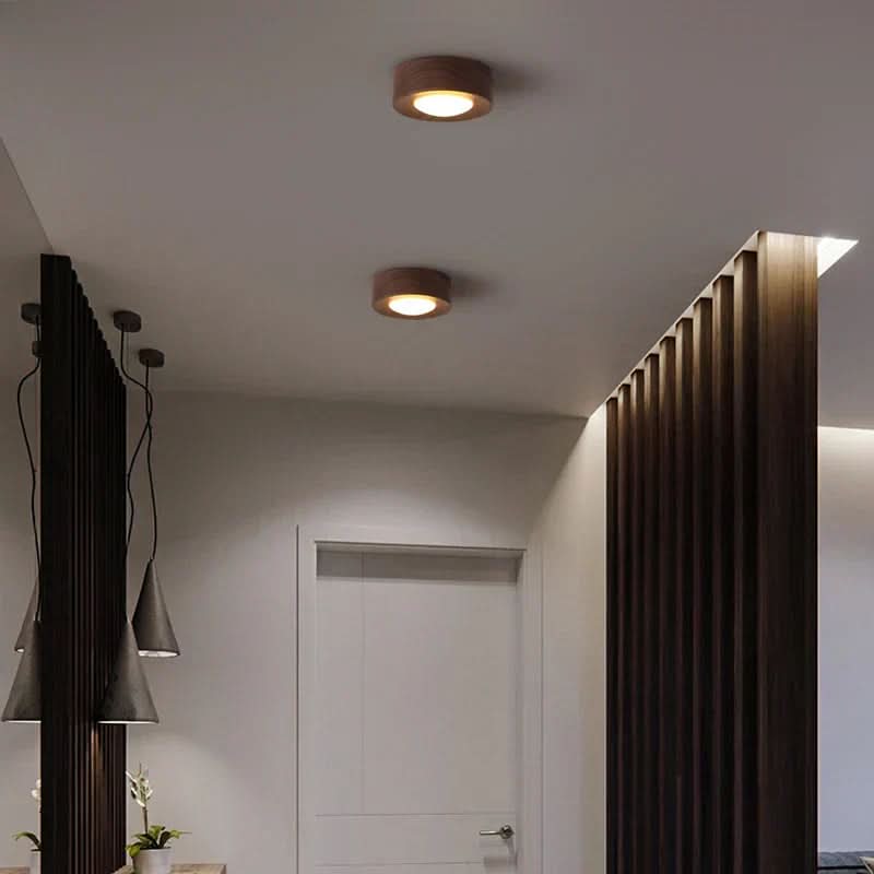 Plafonnier LED en Noyer pour Intérieur 4