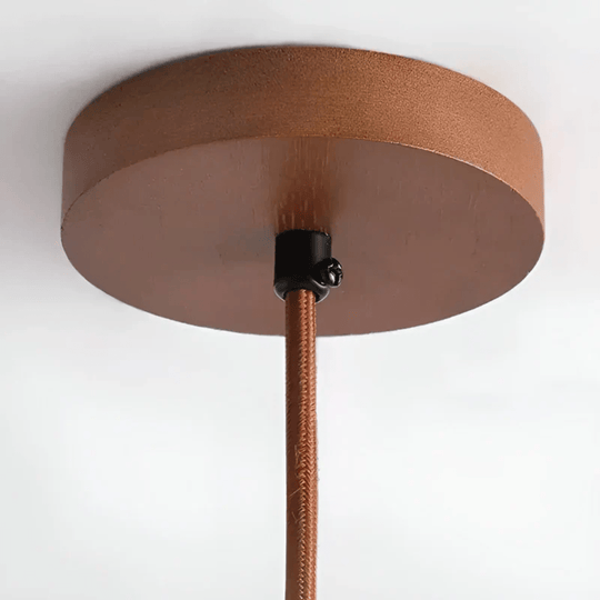 Plafonnier Rétro LED en Bois et Pierre 2