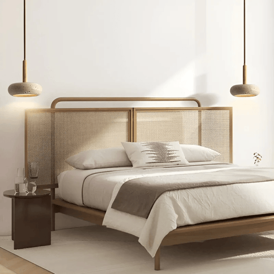 Plafonnier Rétro LED en Bois et Pierre 6