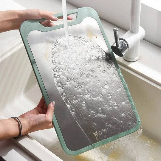 Planche à Découper Inox Double Face avec Rainure à Jus 6