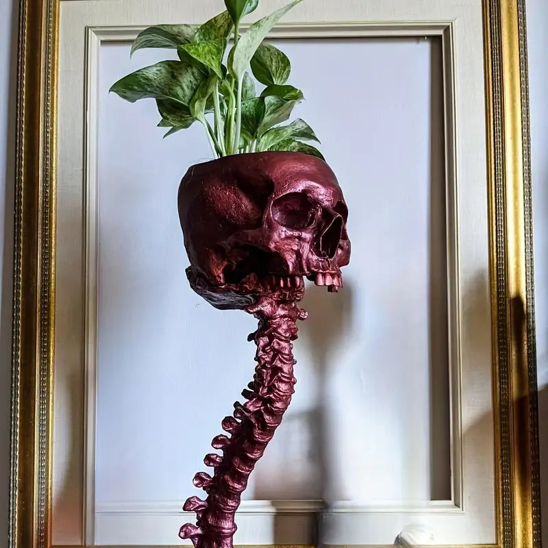 Planteur Gothique Crâne et Épine Dorsale 6