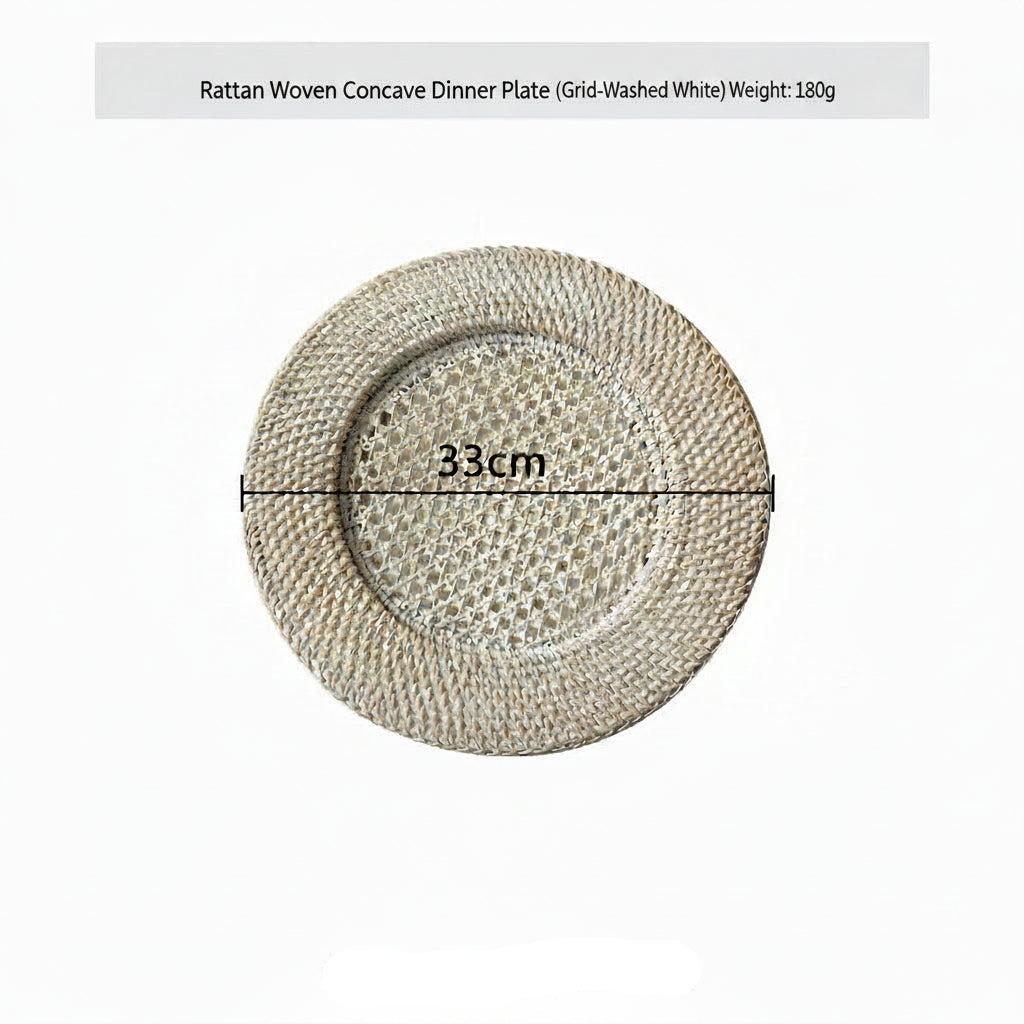 Plat de Service Rond Tissé à la Main pour Femme 0