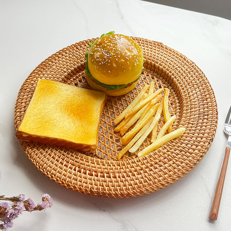 Plat de Service Rond Tissé à la Main pour Femme 2