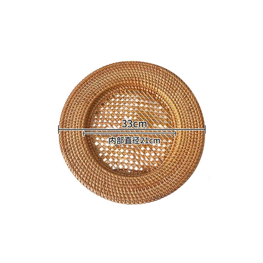 Plat de Service Rond Tissé à la Main pour Femme 4