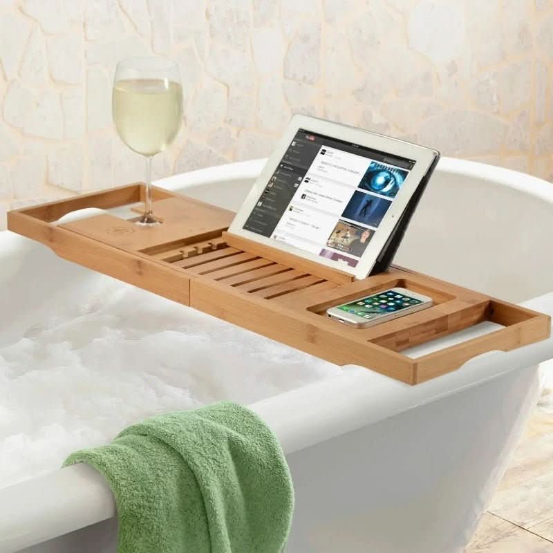 Plateau de Baignoire Extensible pour Moments de Détente 4